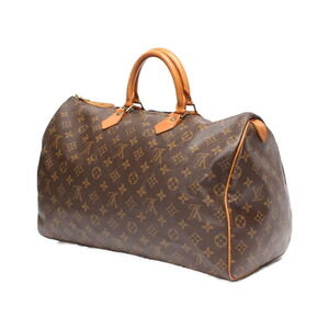 Louis Vuitton Leather Handbag Brown Speedy Monogram